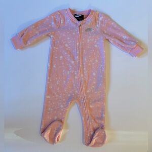 Nike Speckled Light Pink Zipped Footie 9M EUC